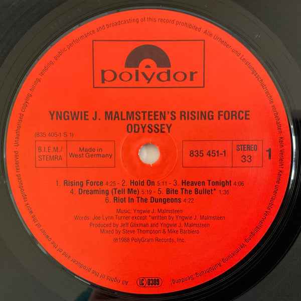 Yngwie J. Malmsteen's Rising Force - Odyssey (LP) (Near Mint (NM or M-))