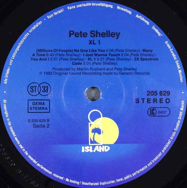 Pete Shelley - XL·1 (LP) (Near Mint (NM or M-))