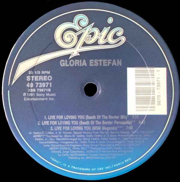 Gloria Estefan - Live For Loving You (12") (Near Mint (NM or M-))