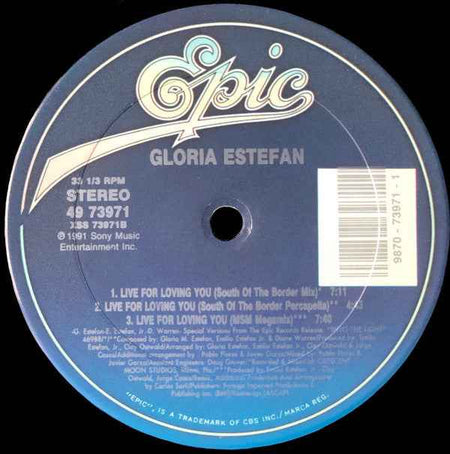 Gloria Estefan - Live For Loving You (12") (Near Mint (NM or M-))
