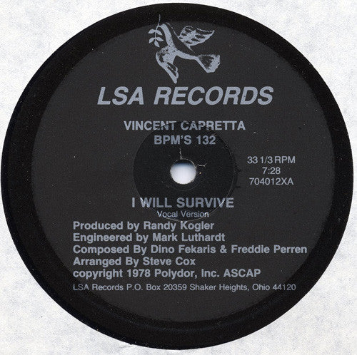 Vincent Capretta : I Will Survive (12")