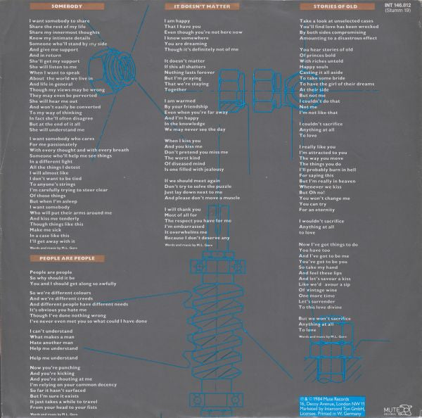 Depeche Mode : Some Great Reward (LP, Album, Gre)