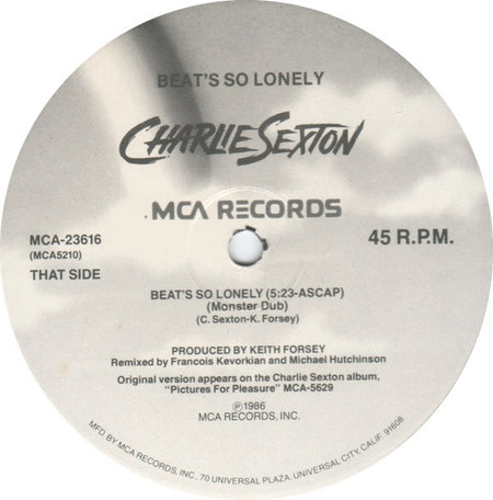 Charlie Sexton : Beat's So Lonely (12")