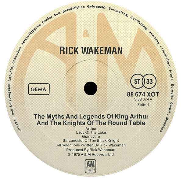 Rick Wakeman - The Myths And Legends Of King Arthur And The Knights Of The Round Table (LP) (Very Good Plus (VG+))