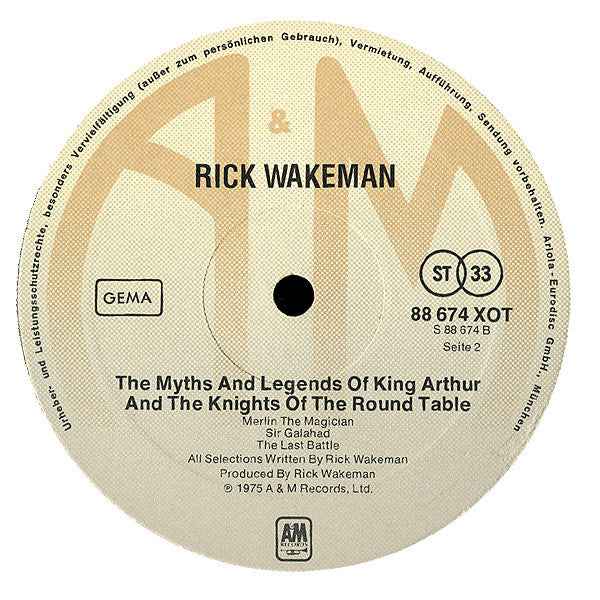 Rick Wakeman - The Myths And Legends Of King Arthur And The Knights Of The Round Table (LP) (Very Good Plus (VG+))