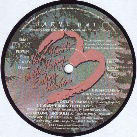 Daryl Hall - Three Hearts In The Happy Ending Machine (LP) (Near Mint (NM or M-))