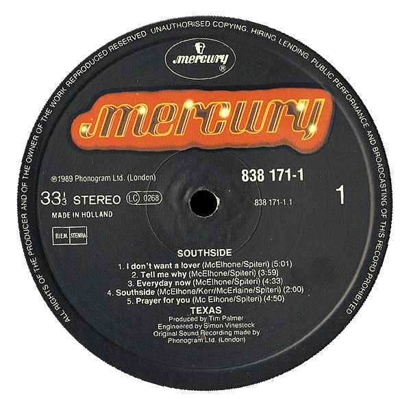 Texas - Southside (LP) (Very Good Plus (VG+))