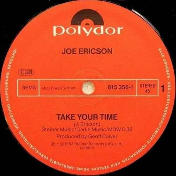 Joe Ericson - Take Your Time (Special 12" Mix) (12") (Near Mint (NM or M-))
