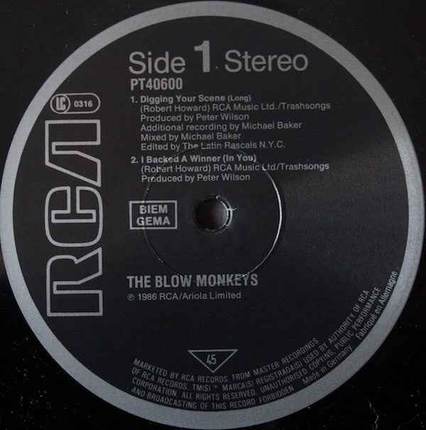The Blow Monkeys - Digging Your Scene (12") (Near Mint (NM or M-))