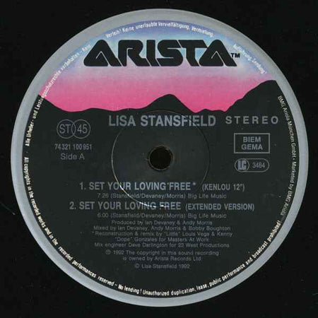 Lisa Stansfield - Set Your Loving Free / Make Love To Ya (12") (Near Mint (NM or M-))