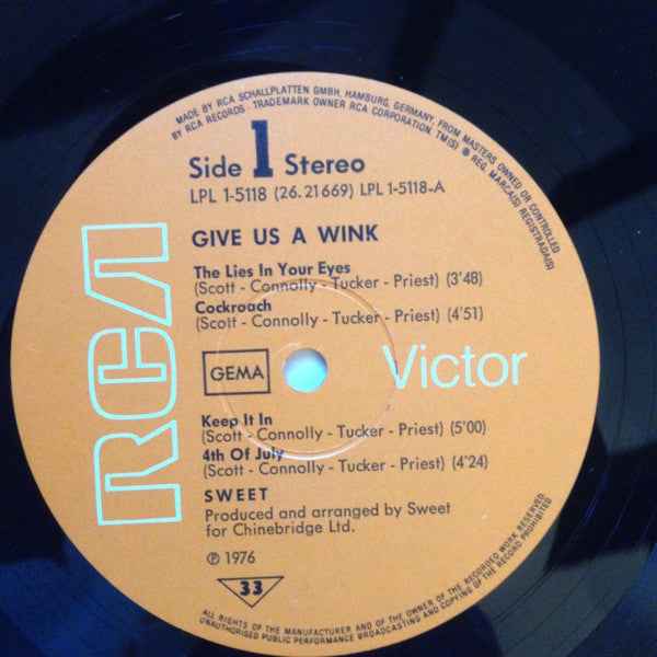 The Sweet - Give Us A Wink (LP) (Near Mint (NM or M-))