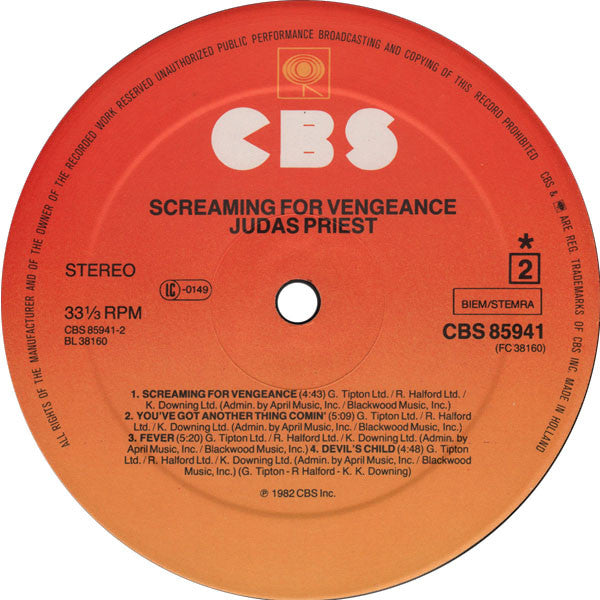 Judas Priest : Screaming For Vengeance (LP, Album)