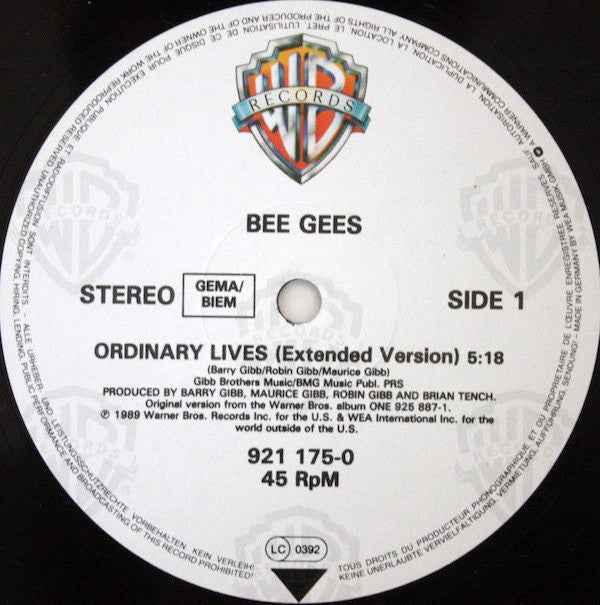 Bee Gees - Ordinary Lives (12") (Near Mint (NM or M-))