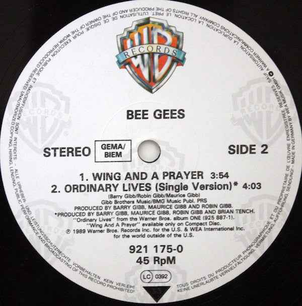 Bee Gees - Ordinary Lives (12") (Near Mint (NM or M-))