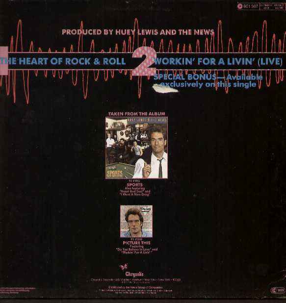 Huey Lewis & The News - The Heart Of Rock & Roll (12") (Near Mint (NM or M-))