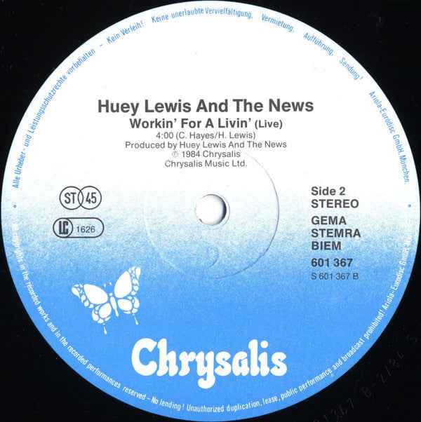 Huey Lewis & The News - The Heart Of Rock & Roll (12") (Near Mint (NM or M-))