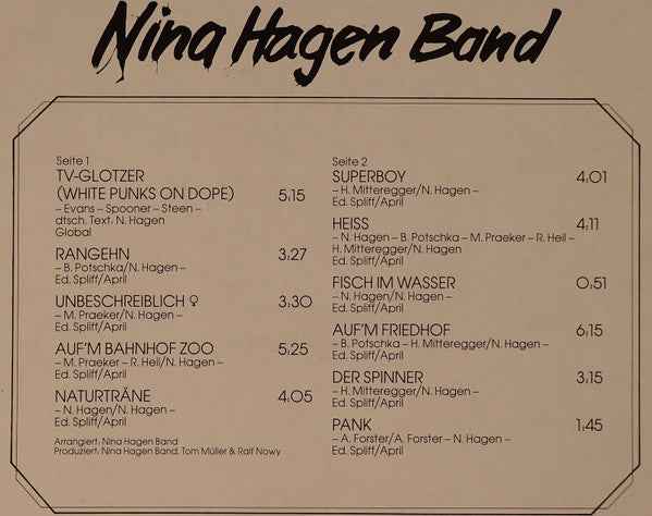 Nina Hagen Band - Nina Hagen Band (LP) (Very Good Plus (VG+))