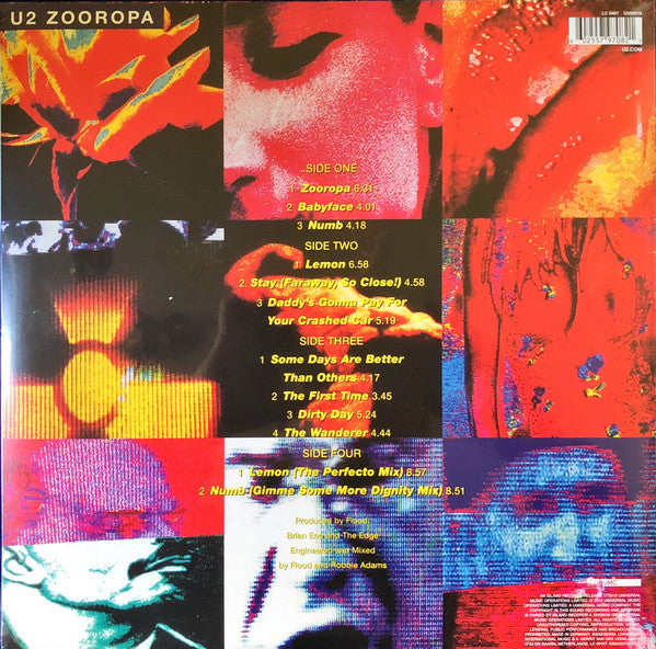 U2 : Zooropa (2xLP, Album, RE, RM, 180)