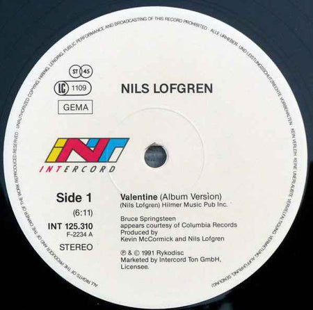 Nils Lofgren - Valentine (12") (Near Mint (NM or M-))