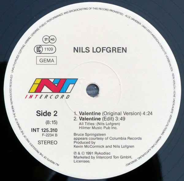 Nils Lofgren - Valentine (12") (Near Mint (NM or M-))