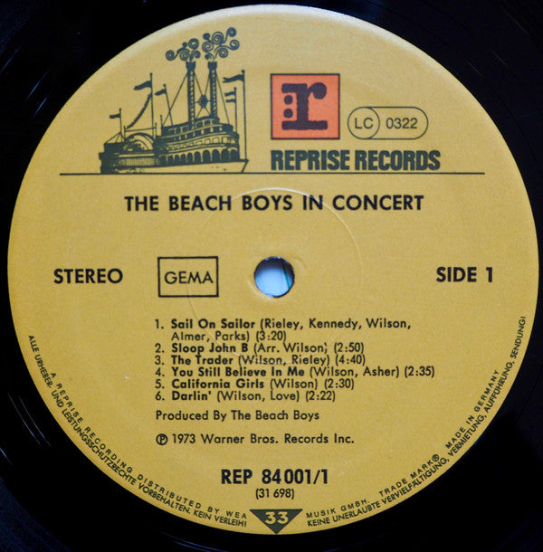 The Beach Boys : In Concert (2xLP, Album, RE)