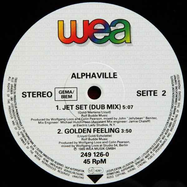 Alphaville - Jet Set (Jellybean Mix) (12") (Very Good Plus (VG+))