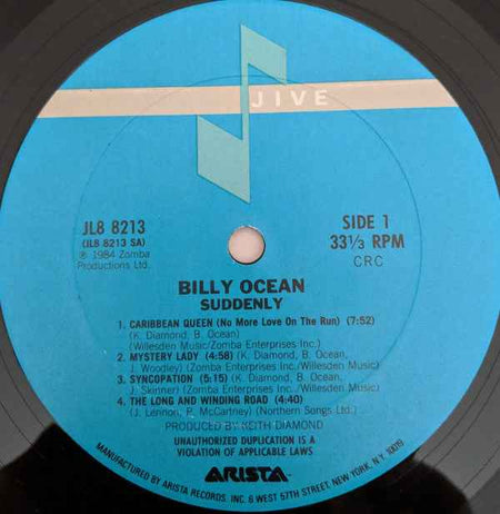 Billy Ocean - Suddenly (LP) (Near Mint (NM or M-))