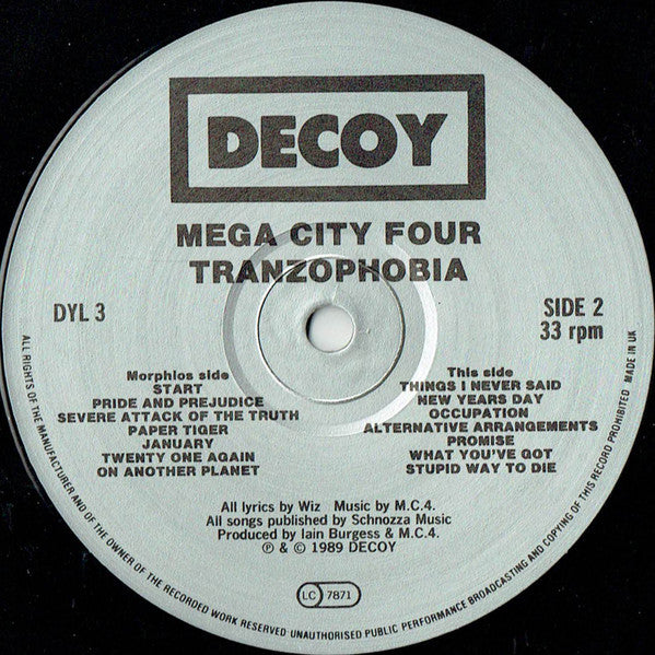 Mega City Four : Tranzophobia (LP, Album)