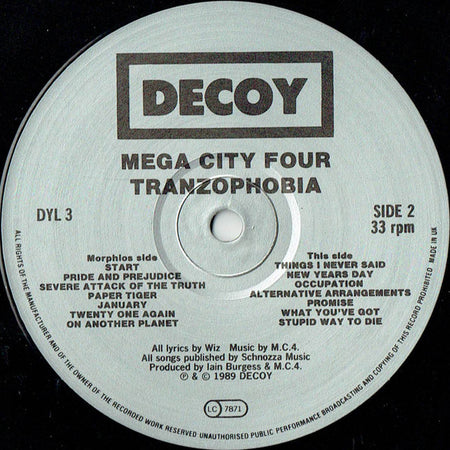 Mega City Four : Tranzophobia (LP, Album)