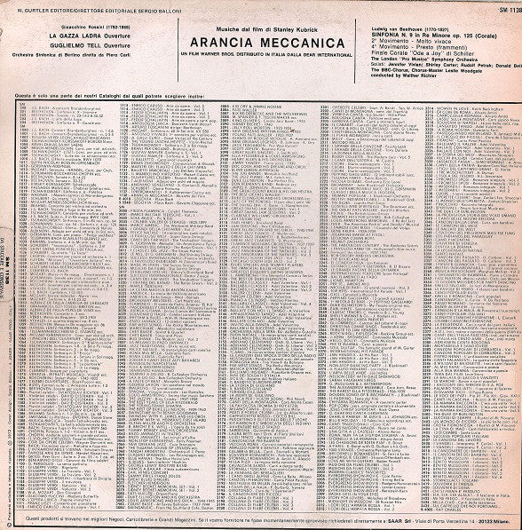 Berliner Symphoniker, The London "Pro Musica" Symphony Orchestra : Arancia Meccanica - Musiche Dal Film Di Stanley Kubrick (LP, Comp)