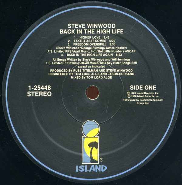 Steve Winwood - Back In The High Life (LP) (Very Good Plus (VG+))