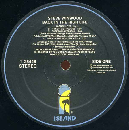 Steve Winwood - Back In The High Life (LP) (Very Good Plus (VG+))