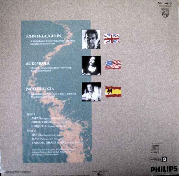 John McLaughlin - Al Di Meola - Paco De Lucía - Passion, Grace & Fire (LP) (Very Good Plus (VG+))