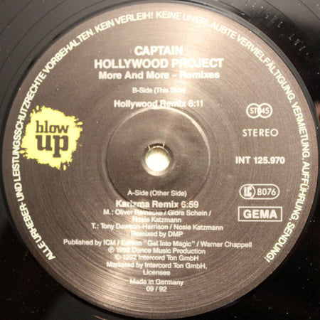 Captain Hollywood Project : More And More (Remixes) (12")