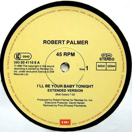 Robert Palmer And UB40 - I'll Be Your Baby Tonight (12") (Near Mint (NM or M-))