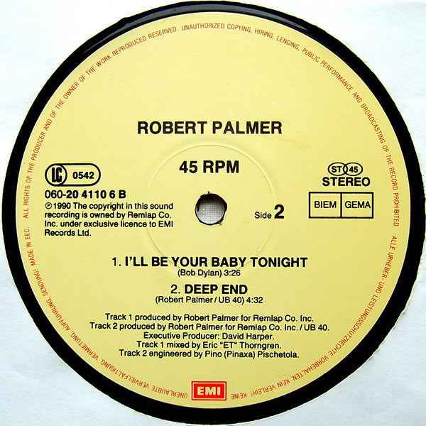 Robert Palmer And UB40 - I'll Be Your Baby Tonight (12") (Near Mint (NM or M-))