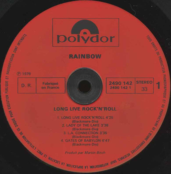 Rainbow : Long Live Rock 'N' Roll (LP, Album, Gat)
