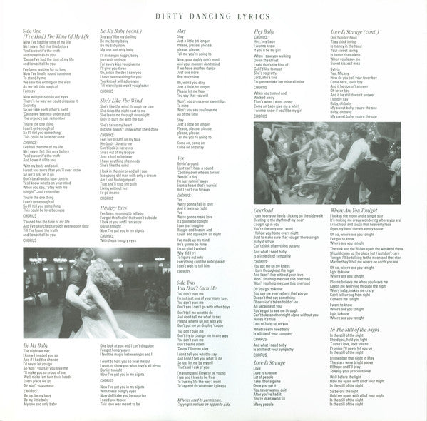 Various : Dirty Dancing (Original Soundtrack From The Vestron Motion Picture) (LP, Album, Comp)
