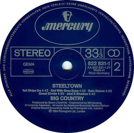 Big Country - Steeltown (LP) (Near Mint (NM or M-))