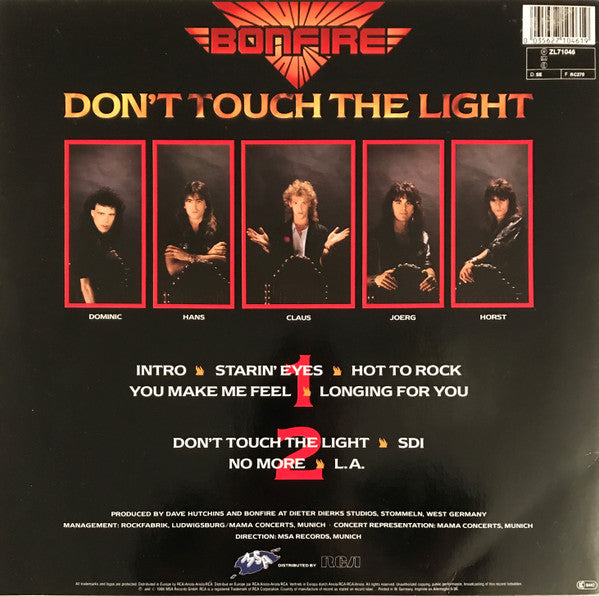 Bonfire : Don't Touch The Light (LP, Album)