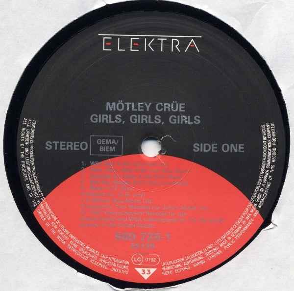 Mötley Crüe - Girls, Girls, Girls (LP) (Near Mint (NM or M-))