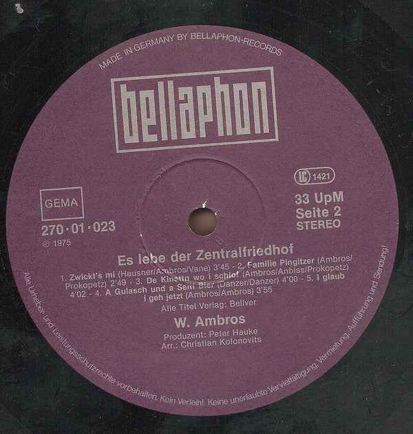 Wolfgang Ambros - Es Lebe Der Zentralfriedhof (LP) (Near Mint (NM or M-))