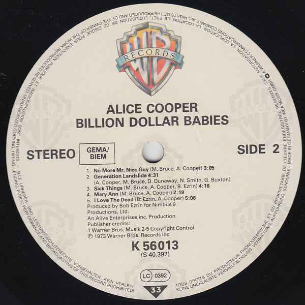 Alice Cooper - Billion Dollar Babies (LP) (Near Mint (NM or M-))