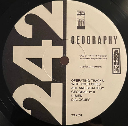 Front 242 : Geography (LP, Album, RE)