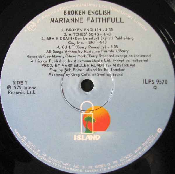 Marianne Faithfull - Broken English (LP) (Near Mint (NM or M-))