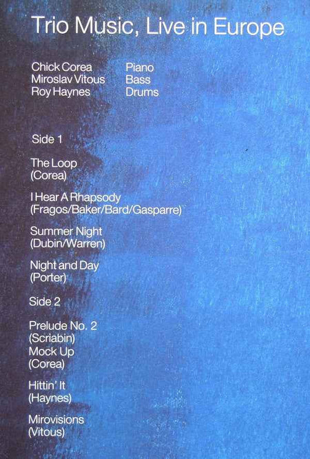 Chick Corea, Miroslav Vitous, Roy Haynes - Trio Music, Live In Europe (LP) (Near Mint (NM or M-))