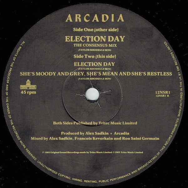 Arcadia  - Election Day (The Consensus Mix) (12") (Near Mint (NM or M-))