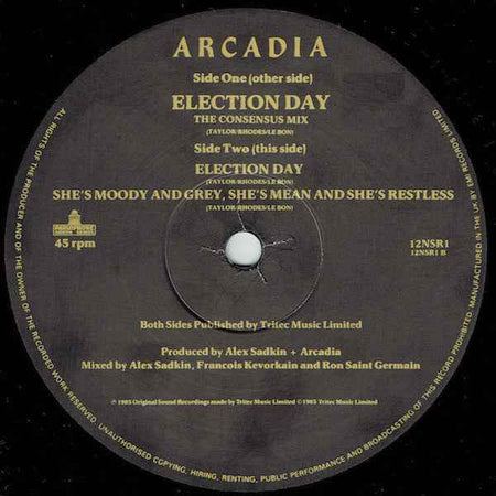 Arcadia  - Election Day (The Consensus Mix) (12") (Near Mint (NM or M-))