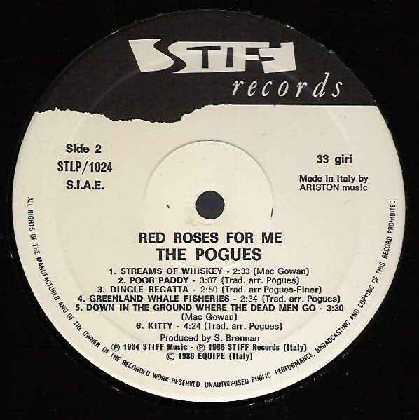 The Pogues - Red Roses For Me (LP) (Near Mint (NM or M-))