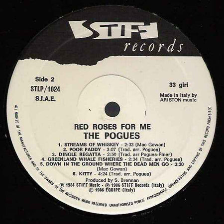 The Pogues - Red Roses For Me (LP) (Near Mint (NM or M-))